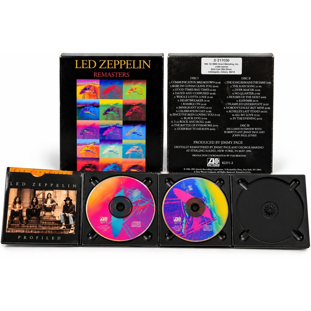 Led Zeppelin Remasters CD Box Set 3-Disc Incomplete Black Fair Classic Rock SEO